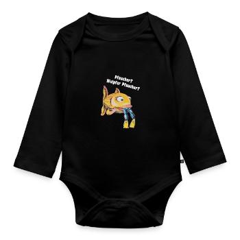 Taucher - Welcher Taucher - Baby Bio-Langarm-Body - Schwarz - Vorne