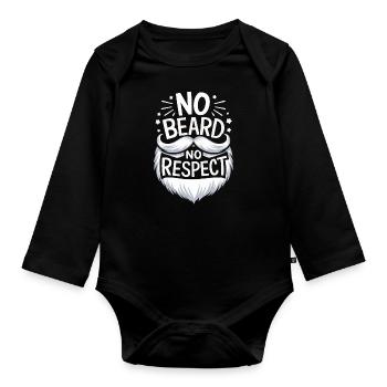 Bart Schnurrbart Bärtige Männer - Baby Bio-Langarm-Body - Schwarz - Vorne