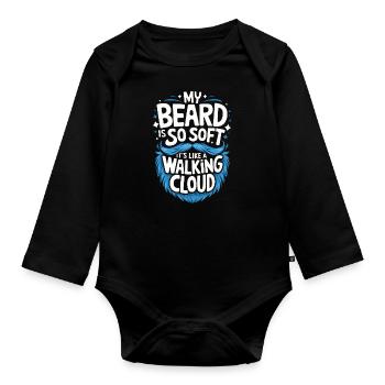 Bart Schnurrbart Bärtige Männer - Baby Bio-Langarm-Body - Schwarz - Vorne