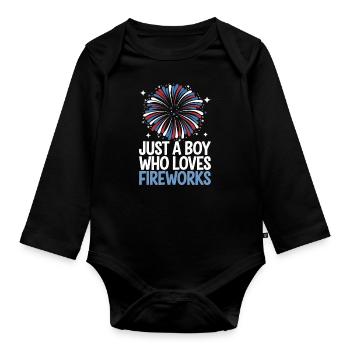 Pyrotechniker Feuerwerk Pyrotechnik - Baby Bio-Langarm-Body - Schwarz - Vorne