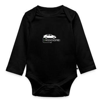 Emissionsfrei Elektro Auto - Baby Bio-Langarm-Body - Schwarz - Vorne