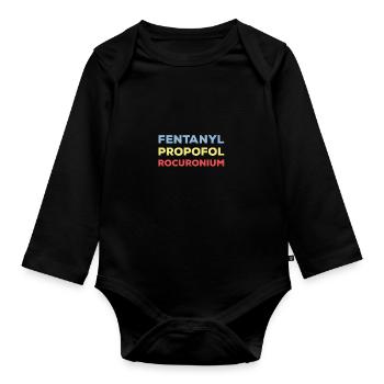 Fentanyl Propofol Rocuronium Anesthésie anesthésie - Body Bébé bio manches longues - noir - Devant