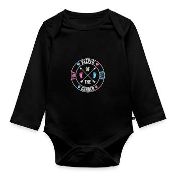 Keeper Of The Gender - Gender Reveal Pink or Blue - Body Bébé bio manches longues - noir - Devant