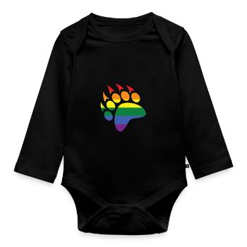 LGBT Homosexuell Gay Pride Monat Bär Bear - Baby Bio-Langarm-Body - Schwarz - Vorne