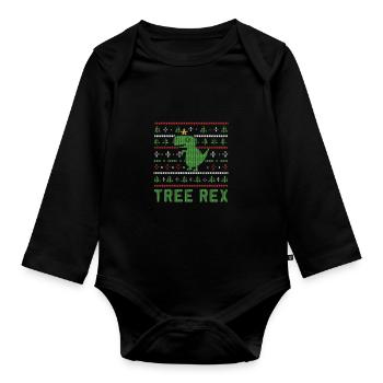Dinosaurier Baum Rex Pyjamas - Tree Rex - Baby Bio-Langarm-Body - Schwarz - Vorne
