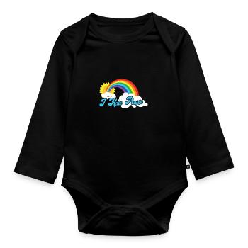 Cute Cloud - I hate people - Organic Longsleeve Baby Bodysuit - black - Front