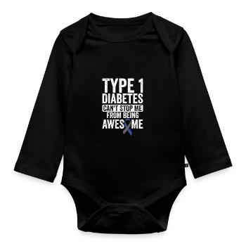 T1d Fantastic Ne peut pas s’arrêter - Conscience - Body Bébé bio manches longues - noir - Devant