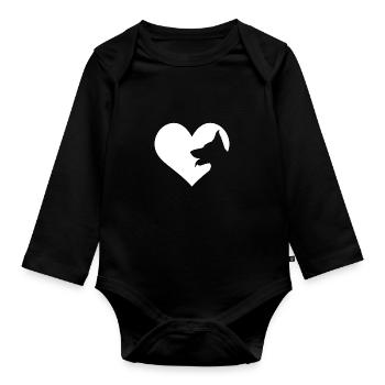 Malinois Berger Chien Coeur Silhouette - Body Bébé bio manches longues - noir - Devant
