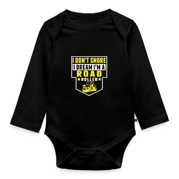I Don't Snore, I Am Road Scooter - Organic Longsleeve Baby Bodysuit - black - Front