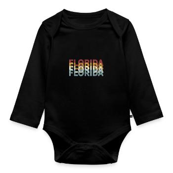 US 70s Retro State Vintage Florida - Organic Longsleeve Baby Bodysuit - black - Front