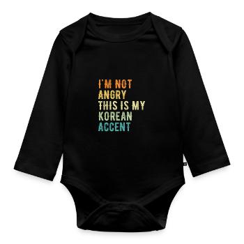 I'm not evil, my Japanese accent - Organic Longsleeve Baby Bodysuit - black - Front