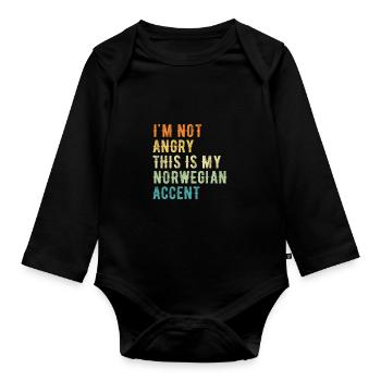 Ich Bin Nicht Böse, Mein Norwegischer Akzent - Baby Bio-Langarm-Body - Schwarz - Vorne