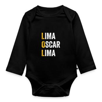 Computer-Chat Lima Oscar Lima - LOL - Baby Bio-Langarm-Body - Schwarz - Vorne