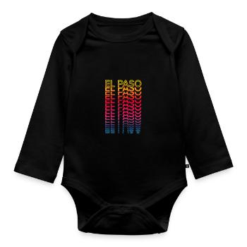 Retro Nostalgisch USA Stadt - Regenbogen El Paso - Baby Bio-Langarm-Body - Schwarz - Vorne