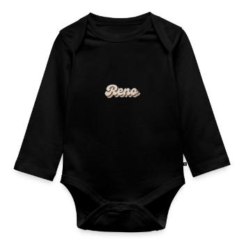 Nostalgisch 70er USA Stadt - Vintage Reno - Baby Bio-Langarm-Body - Schwarz - Vorne