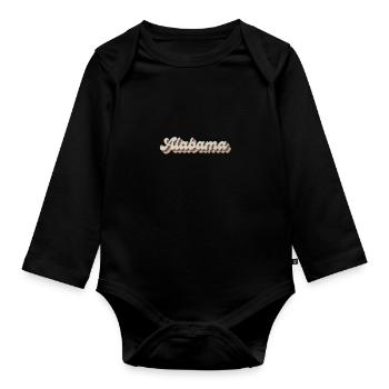 Vintage Hippie 70er USA Staat - Retro Alabama - Baby Bio-Langarm-Body - Schwarz - Vorne