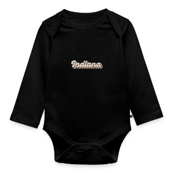Vintage Hippie 70s USA State - Retro Indiana - Organic Longsleeve Baby Bodysuit - black - Front