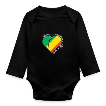 Freedom Faith in God - Congo - Organic Longsleeve Baby Bodysuit - black - Front