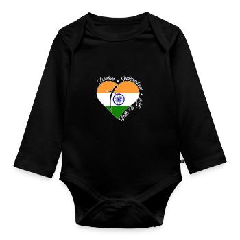 Freedom Faith in God - India - Organic Longsleeve Baby Bodysuit - black - Front
