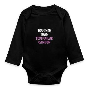 Plus dur que le cancer du testicule - Body Bébé bio manches longues - noir - Devant