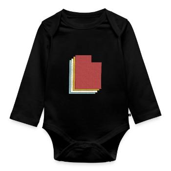 US-Bundesstaat - Vintage Karte Utah - Baby Bio-Langarm-Body - Schwarz - Vorne