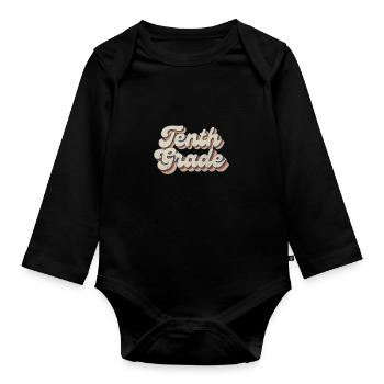 Boho Rainbow - Enseignante de dixième année - Body Bébé bio manches longues - noir - Devant