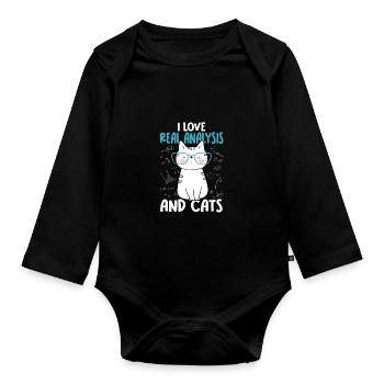 I Love Cats - Real Analysis - Organic Longsleeve Baby Bodysuit - black - Front