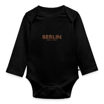 Germany Stadt Koordinaten - Berlin - Baby Bio-Langarm-Body - Schwarz - Vorne