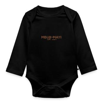 Congo Stadt Koordinaten - Mbuji-Mayi - Baby Bio-Langarm-Body - Schwarz - Vorne