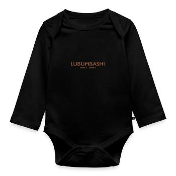 Congo Stadt Koordinaten - Lubumbashi - Baby Bio-Langarm-Body - Schwarz - Vorne