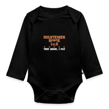 Pferdes Vater - Holsteiner Pferd - Organic Longsleeve Baby Bodysuit - black - Front