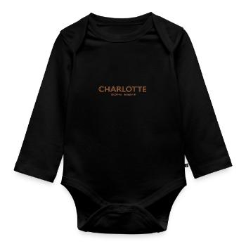 USA City Coordinates - Charlotte - Organic Longsleeve Baby Bodysuit - black - Front