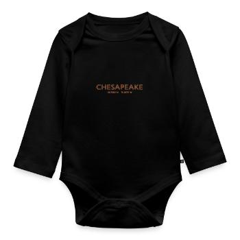 Coordonnées de la ville des États-Unis - Chesapeake - Body Bébé bio manches longues - noir - Devant