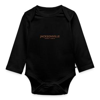 Coordonnées de la ville des États-Unis - Jacksonville - Body Bébé bio manches longues - noir - Devant
