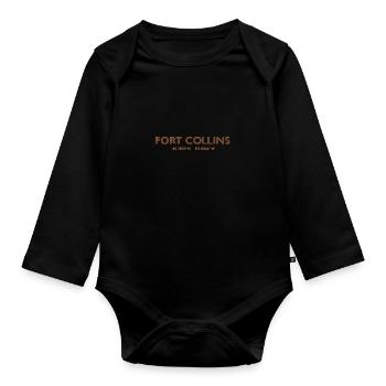USA City Coordinates - Fort Collins - Organic Longsleeve Baby Bodysuit - black - Front