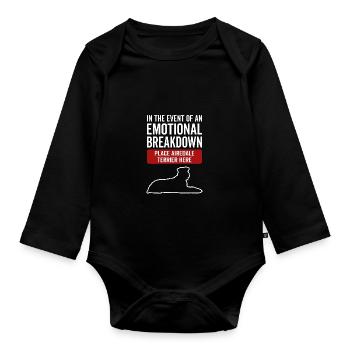 Emotional - Hund Airedale Terrier - Baby Bio-Langarm-Body - Schwarz - Vorne