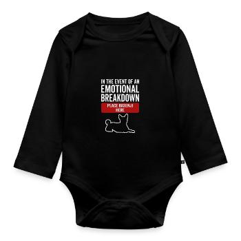 Emotional - Hund Basenji - Baby Bio-Langarm-Body - Schwarz - Vorne