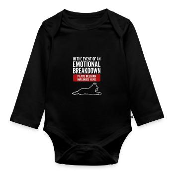 Emotional - Belgian Malinois dog - Organic Longsleeve Baby Bodysuit - black - Front