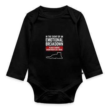 Emotional - Exotic Shorthair Cat - Organic Longsleeve Baby Bodysuit - black - Front