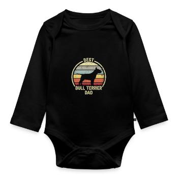 Bester Hundevater - Bullterrier - Baby Bio-Langarm-Body - Schwarz - Vorne