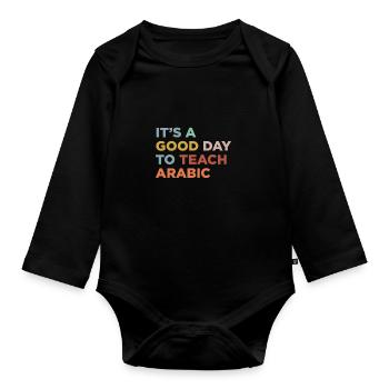 Enseigner les professeurs d’arabe - Body Bébé bio manches longues - noir - Devant