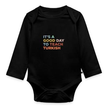 Teaching Turkish Teachers - Organic Longsleeve Baby Bodysuit - black - Front