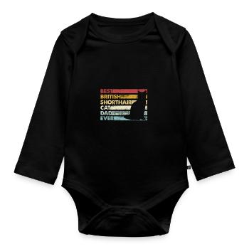 Bester Vater Aller Zeiten - Britisch Kurzhaarkatze - Baby Bio-Langarm-Body - Schwarz - Vorne