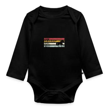 Meilleur père de tous les temps - Arabe - Body Bébé bio manches longues - noir - Devant