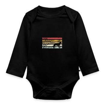 Best father ever - Belgian Shepherd - Organic Longsleeve Baby Bodysuit - black - Front