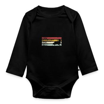 Best Father - Cavalier King Charles Spaniel - Organic Longsleeve Baby Bodysuit - black - Front