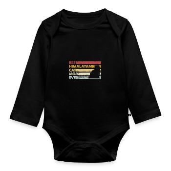 Beste Mutter Aller Zeiten - Himalaya-Katze - Baby Bio-Langarm-Body - Schwarz - Vorne