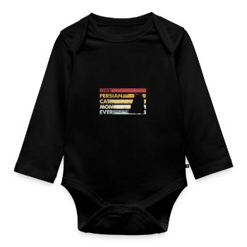 Beste Mutter Aller Zeiten - Perserkatze - Baby Bio-Langarm-Body - Schwarz - Vorne