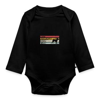 Beste Mutter Aller Zeiten - Basenji - Baby Bio-Langarm-Body - Schwarz - Vorne