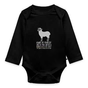 Soyez vous-même - Border Leicester Sheep - Body Bébé bio manches longues - noir - Devant
